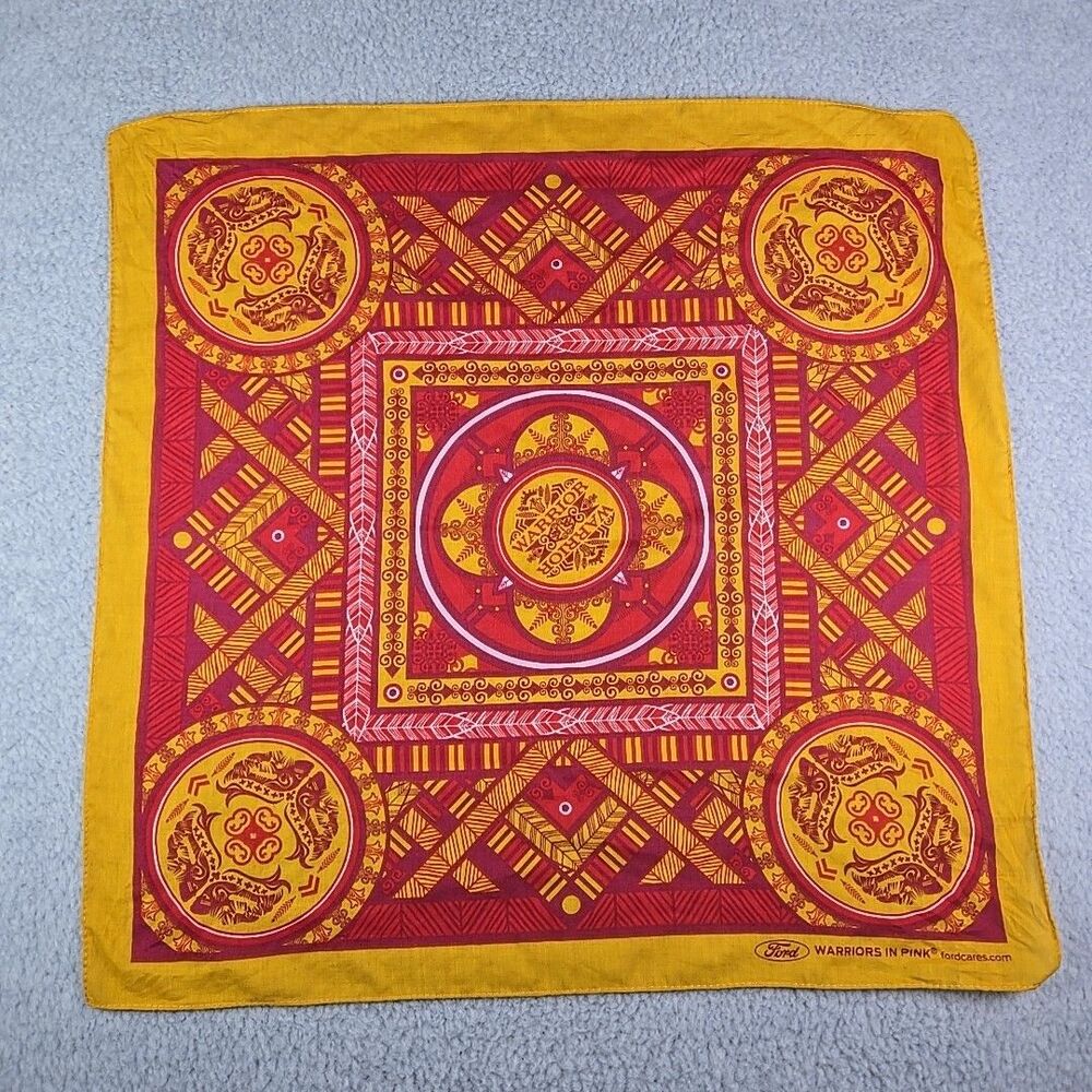 Ford Warriors In Pink Bandana Red and Gold Fight Against Breast Cancer 21.5x21